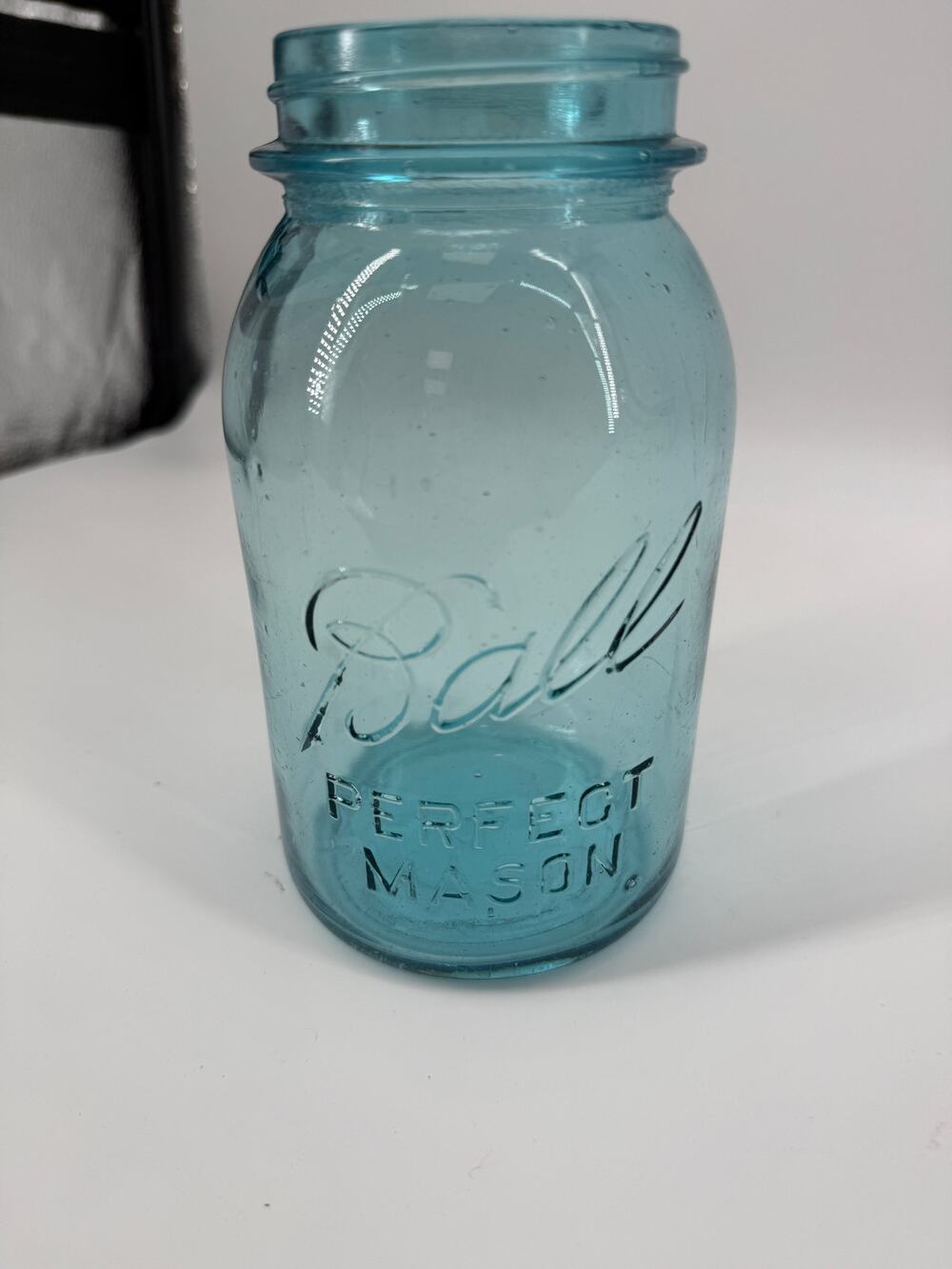 Vintage Blue Ball Perfect Mason Jar Aqua Glass Quart Canning Bottom Mark 8